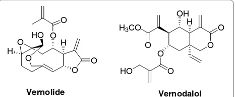 Fig. 1 Chemical structure of vernolide and vernodalol.