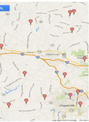 Figure 2: Map of Participants Locations in Orange County 
