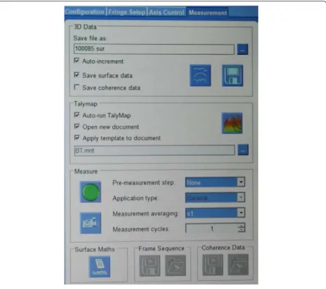 Fig. 5 Measurement settings