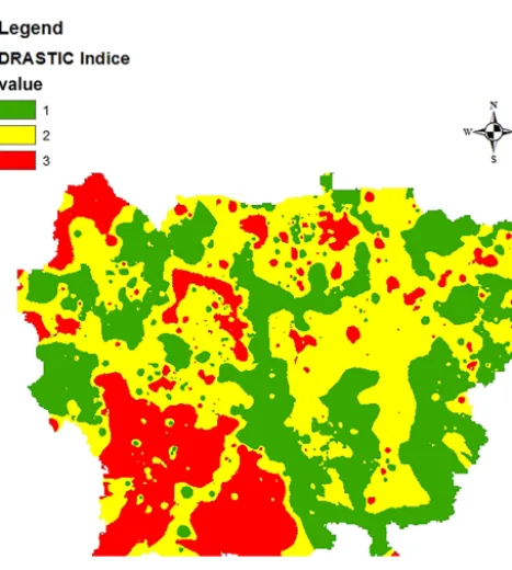 Figure 11. DRASTIC vulnerability map.