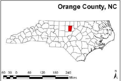 Figure 2. Study Area: Orange County, NC 