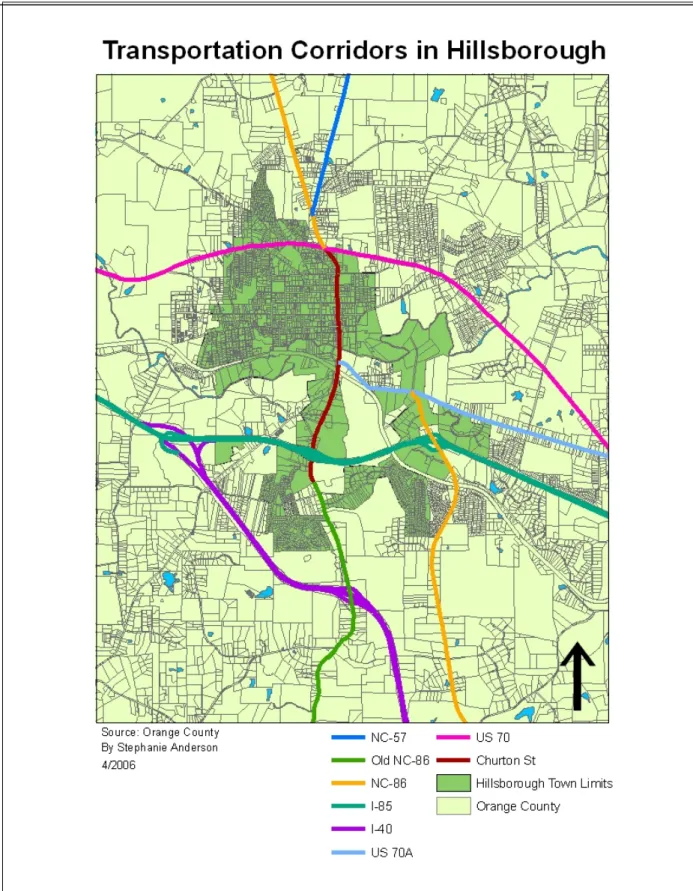 Figure 2.9 Major Transportation Corridors in Hillsborough 