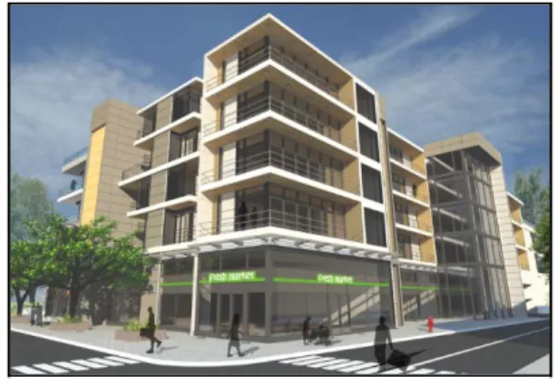 Figure 2:  Hypothetical Example of a Vertical  Mixed-Use Development (Residential Units  over Grocery/Retail) 