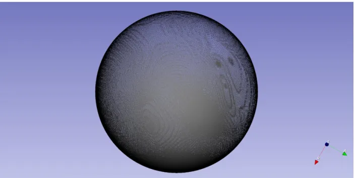Figure 10: Conformal mapping as initialization parametrization parametrized sphere of the femur dataset labeled 001 with  iteration 0