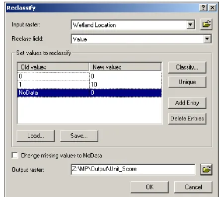 Figure C1: “Reclassify” Dialogue Box  Reclassify Raster  