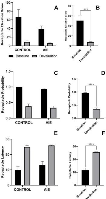 Figure 4. AIE and control rats do not differ in their responses to reward devaluation in a PCA behavioral session