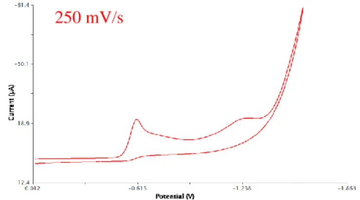 Figure 6. CV of [Cp * Ir(Cl)(dpk)]Cl (1) in 0.1 M pH 7 phosphate buffer