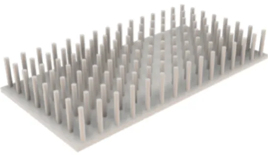 Figure 3: Macrophyte model of 8x15 cylinders and 2 cm height