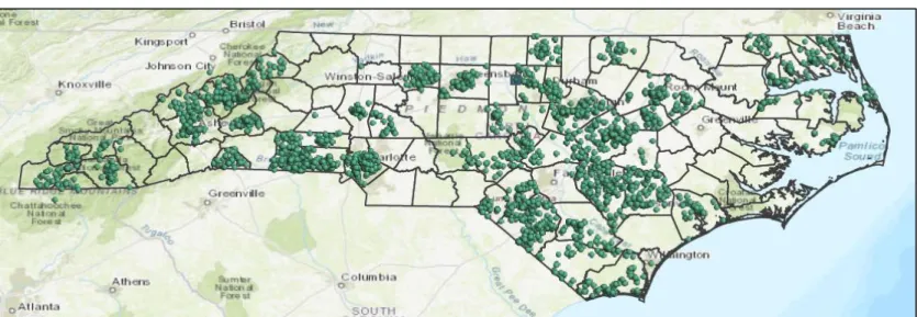 Figure 1. Geocoded study participants, N=4204 