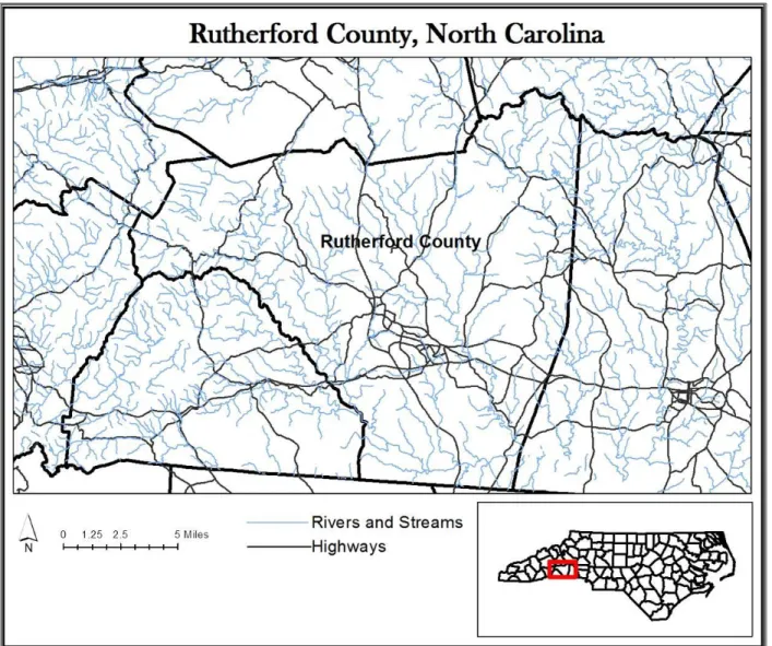 Figure 1: Map of Rutherford County 