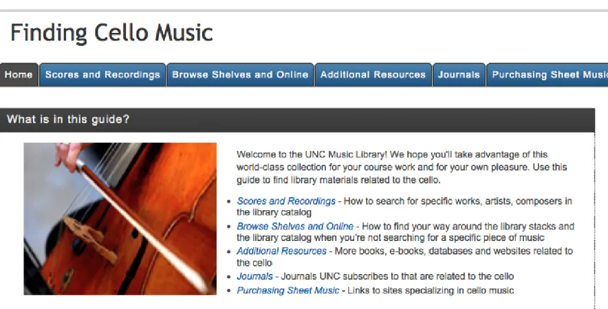 Figure 1: A representative example of a UNC LibGuide