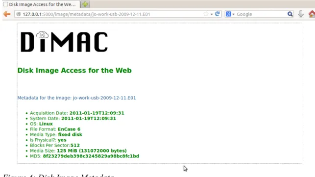 Figure 4: Disk Image Metadata