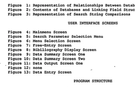 Figure 1: Representation of Relationships Between Database Records Figure 2: Contents of Databases and Linking Field Structure