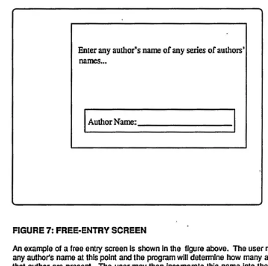 FIGURE 7: FREE-ENTRY SCREEN