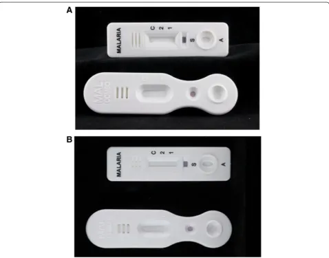 Figure 6 Malaria RDT cassettes: differences in visibility between embossed versus printed characters