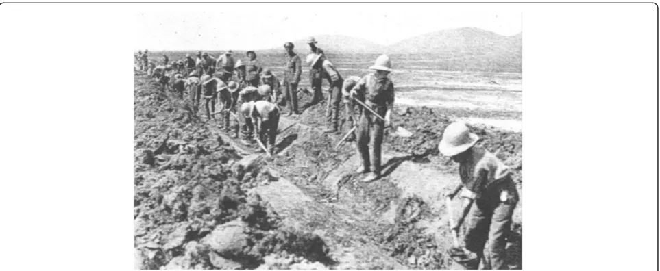 Figure 5 Draining the marshes to prevent malaria on the Eastern Front. Source: reference [52], published under the Open GovernmentLicence, v 2.0.