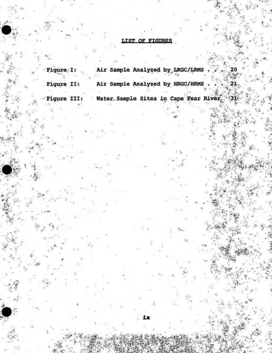 Figure I: Air Sample Analyzed by LRGC/LRMS ... 20