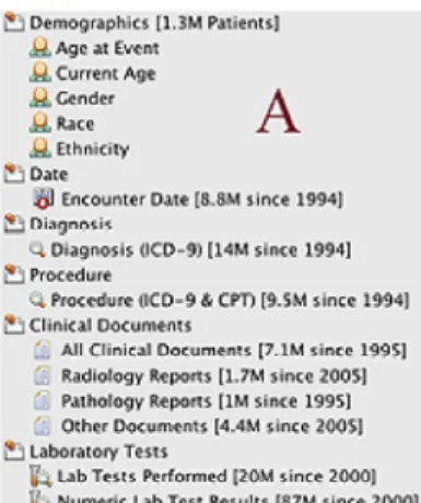 Figure 6 – STRIDE query fields ("Stride Anonymous Patient Cohort Discovery Tool User Documentation - February  2009") 