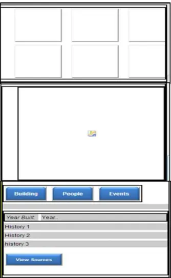 Figure 2 Second “screen”: Six square buttons are filled  with images from the index according to the sprite that  was touched