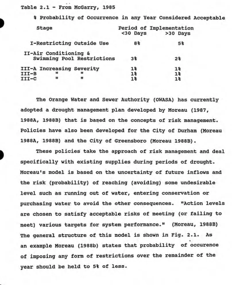 Table 2.1 - From McGarry, 1985