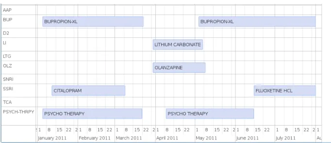 Figure 5. The Time-line View to show all treatment over time. 