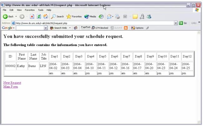 Fig. 3.  Screenshot of Confirmation and Summary Page 