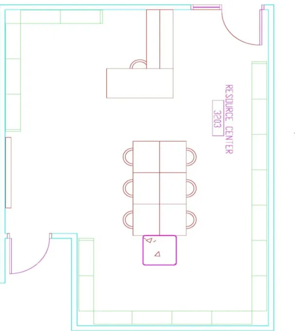 Figure 1: Resource Center Floor Plan (spring 2009) 