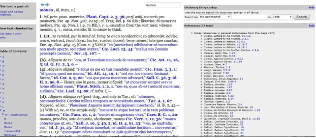 Figure 10: Perseus separate window for dictionary entry 