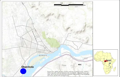 Fig. 1 Map of Bangui (Central African Republic) showing study Gbanikola district
