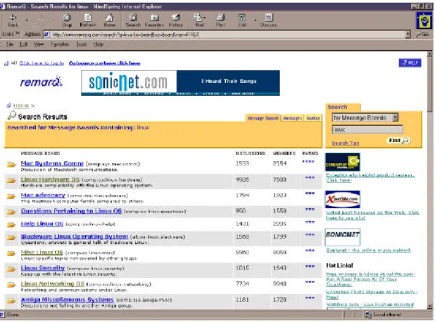 Figure 3.  RemarQ web page 