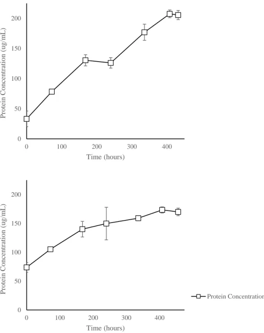 Figure 9. Ca6 T  growth on pyrene (top) and phenanthrene (bottom).  Each PAH was added at  0.02% as the sole carbon source in the media