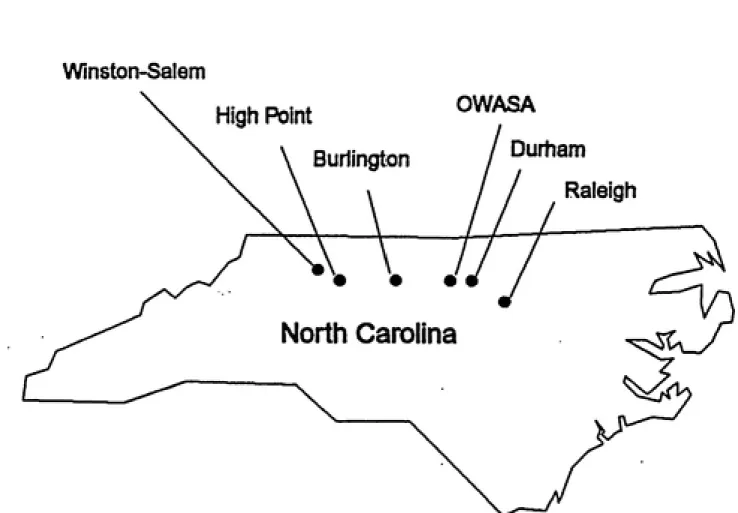 Figure 3.1: Locations of Utilities Sampled