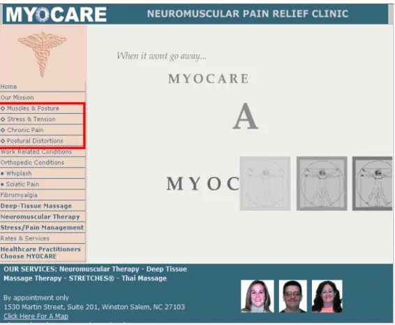 Figure 5: Sample Site’s Main Page at Time Point 1 