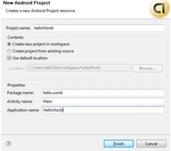 FIGURE 6 – CREATING A NEW ANDROID PROJECT 
