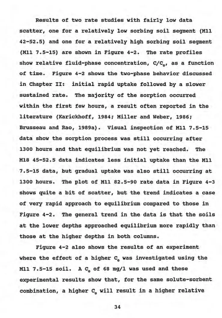 Figure 4-2 also shows the results of an experiment where the effect of a higher C^ was investigated using the Mil 7.5-15 soil