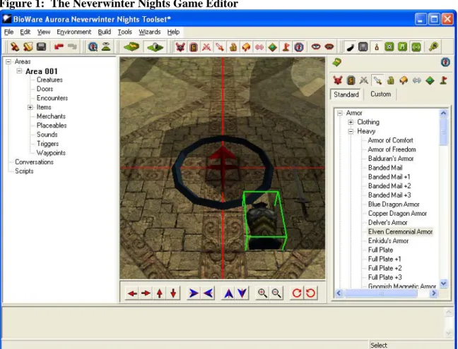 Figure 1:  The Neverwinter Nights Game Editor 