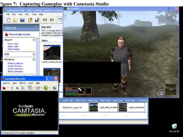 Figure 7:  Capturing Gameplay with Camstasia Studio 