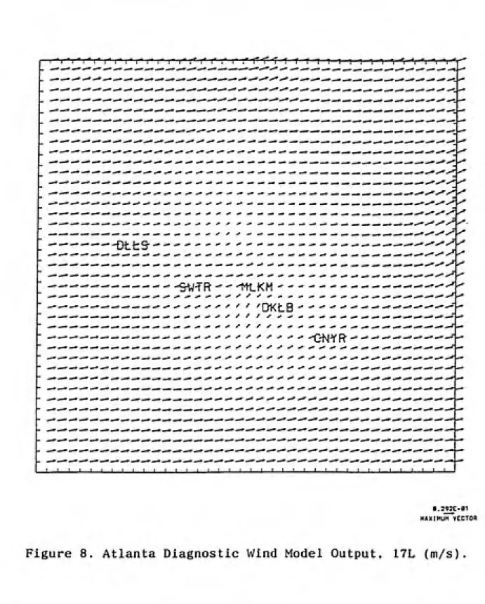 Figure 8. Atlanta Diagnostic Wind Model Output, 17L (m/s)