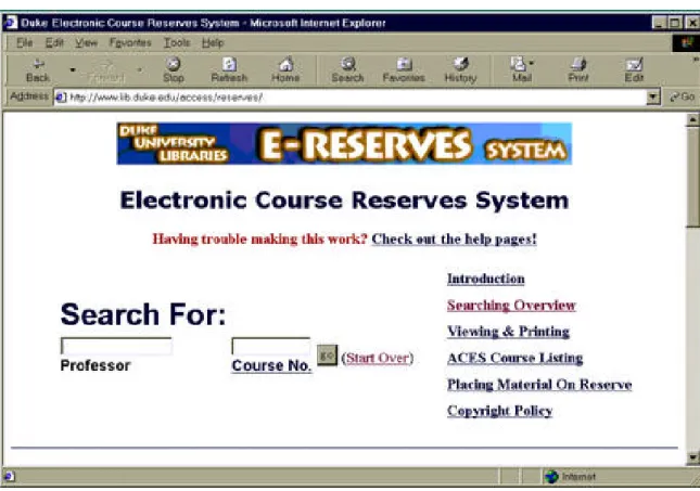 Figure 5. E-reserve services 