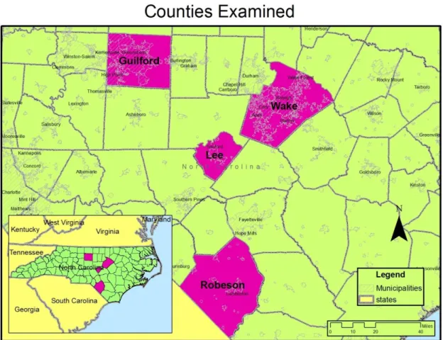 Figure 13: Counties examined 