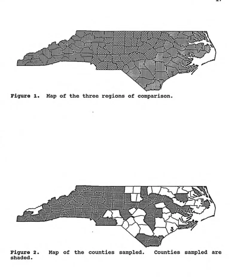 Figure 1.  Map of the three regions of comparison.