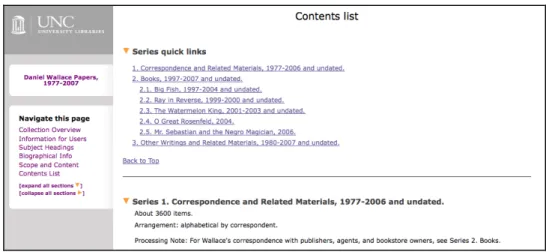 Figure 4. Task two: collapsible sections 