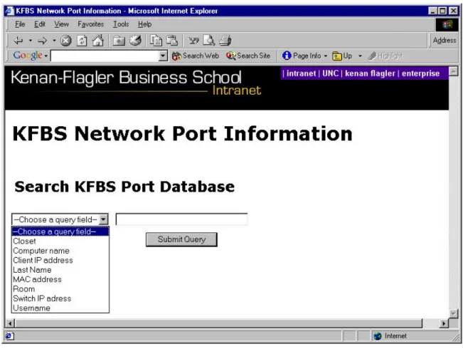 Figure 6 – Query Web page screen capture 