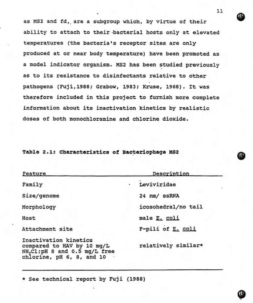Table 2.1: Characteristics of Bacteriophage MS2