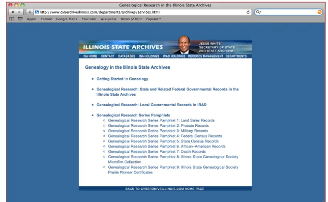 Figure 6: An example of a genealogical section at the Illinois State Archives  
