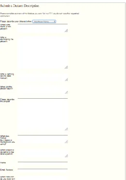 Figure 1. Screenshot of the prototype entry form for contributors of data rescue project  information on the DARI website