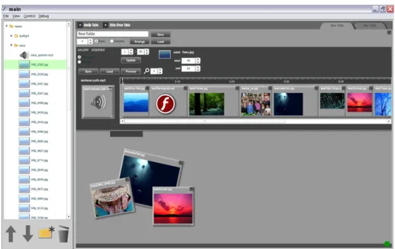 Figure 7. A presentation editor table and its multimedia presentation editor 