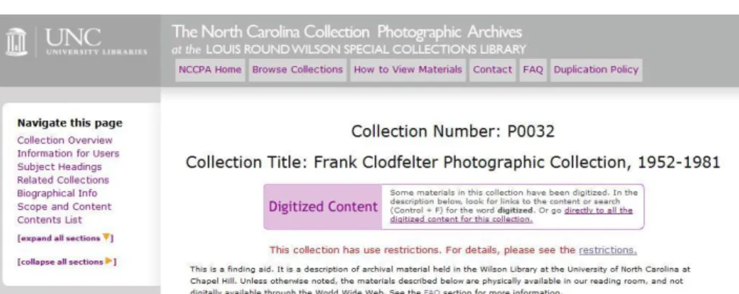 Figure 4: A Finding Aid with Purple Box for Digitized Content 