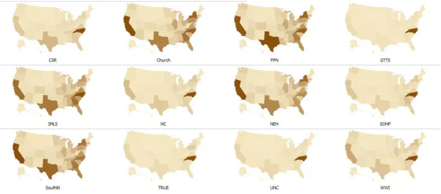 Figure 3.  Visits by State.  This figure is interactive and can be viewed at http://www-958.ibm.com/v/140860