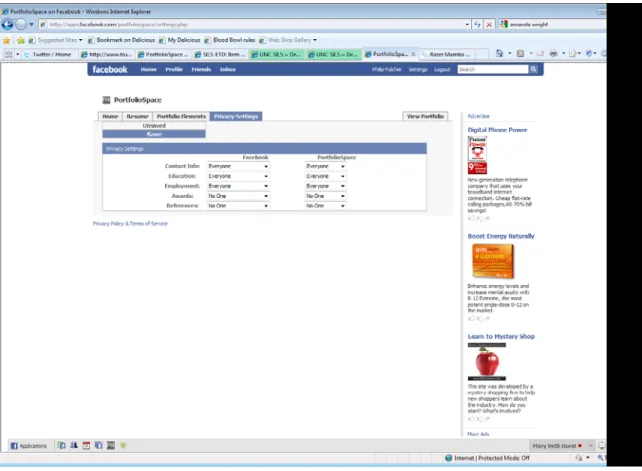 Figure 4. Privacy Settings page 